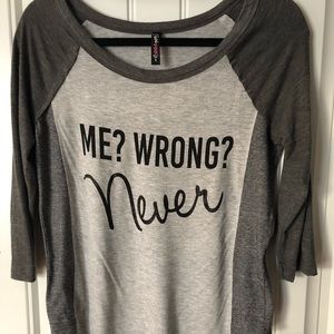 Top. Me Wrong!  NWOT